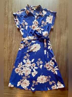 Monteau Floral Wrap Midi Dress, L
